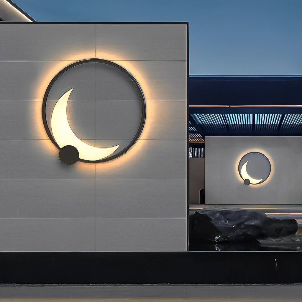 Crescent Moon Outdoor Wall Light, Stainless Steel, IP65