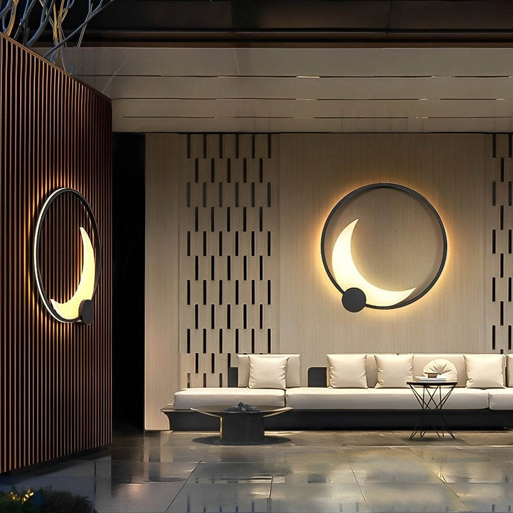 Crescent Moon Outdoor Wall Light, Stainless Steel, IP65