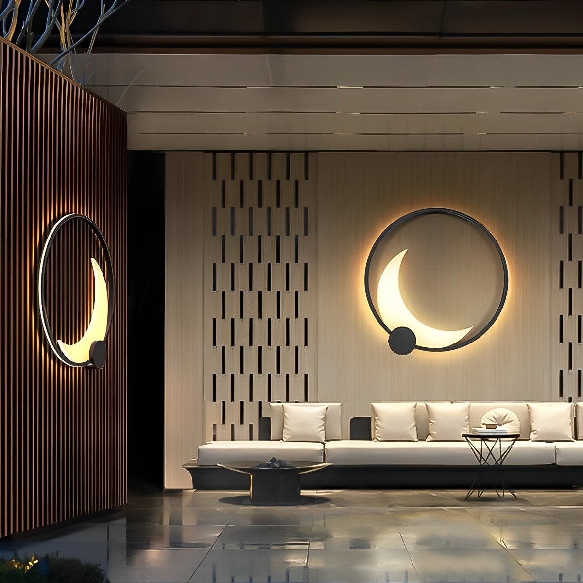 Crescent Moon Outdoor Wall Light, Stainless Steel, IP65