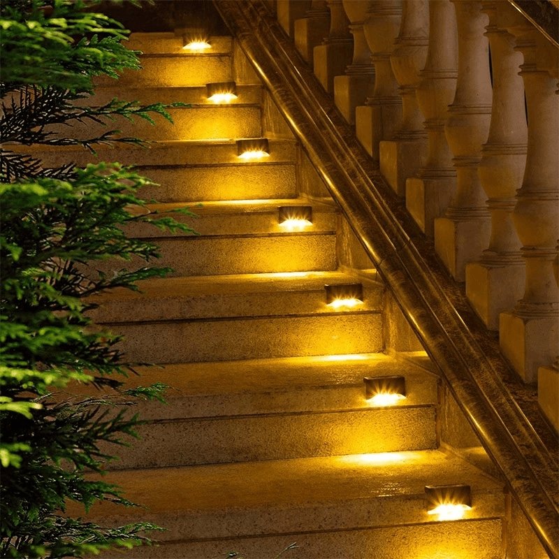 Solar Stair Lights with Dusk-to-Dawn Sensor, IP65 LED