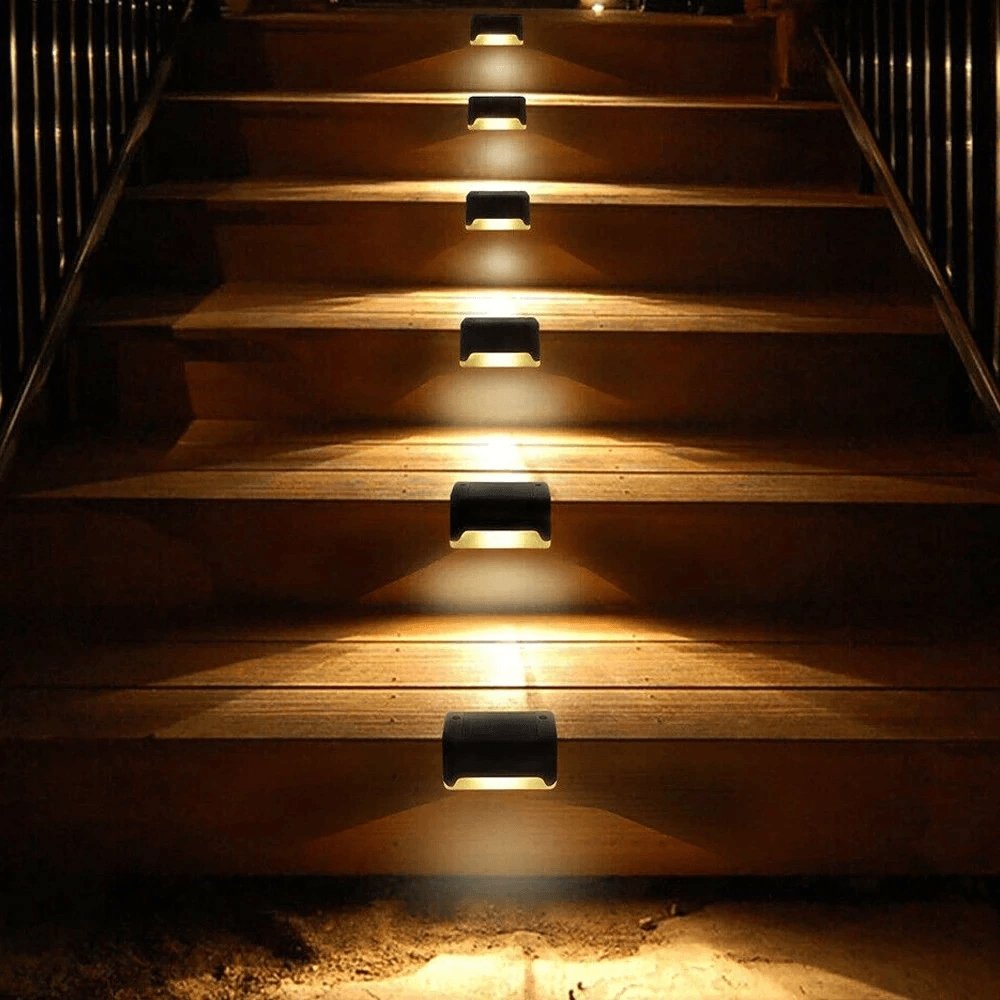 Solar Stair Lights with Dusk-to-Dawn Sensor, IP65 LED