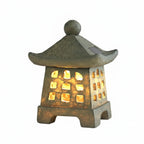 Solar Pagoda Garden Light with Integrated LED, Resin