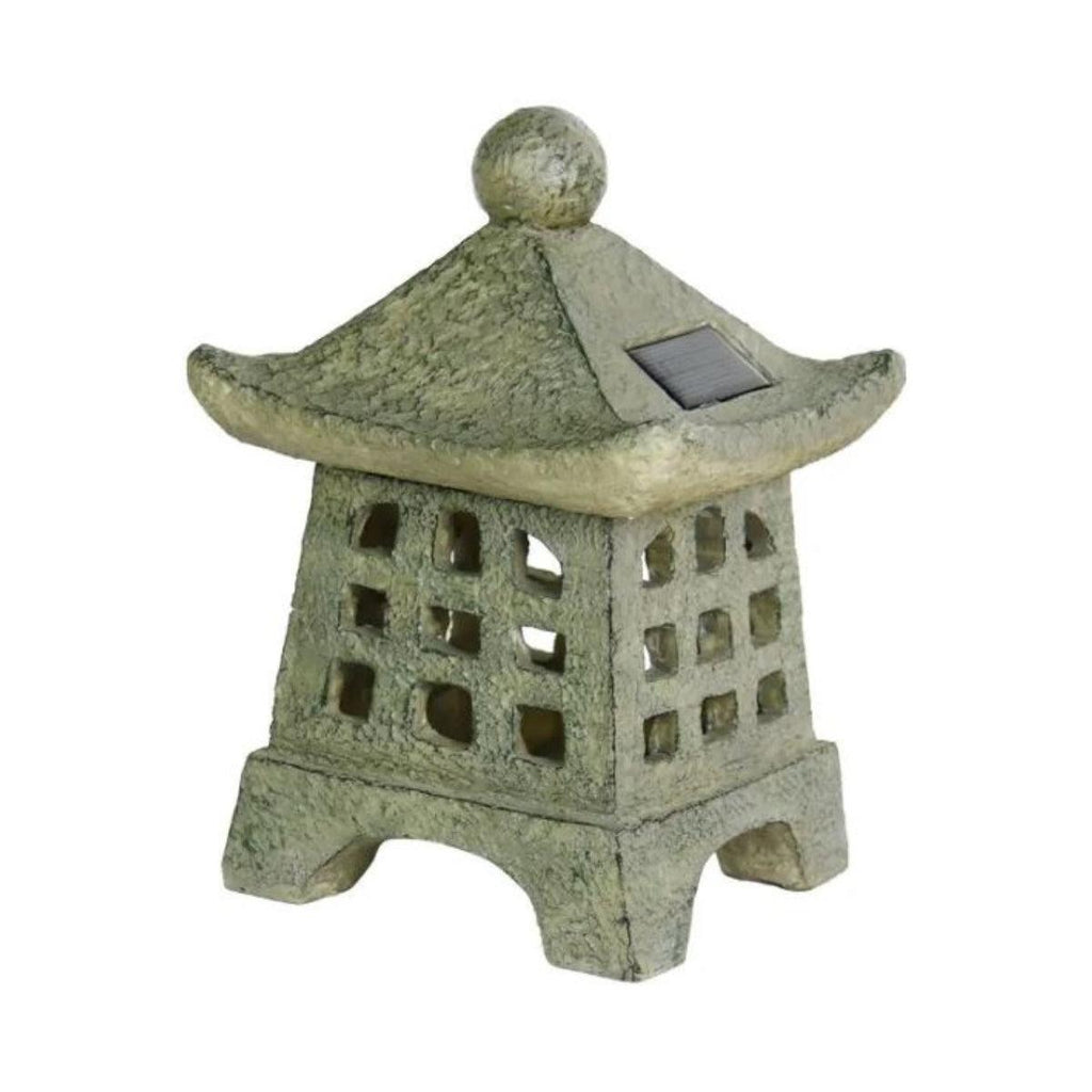 Solar Pagoda Garden Light with Integrated LED, Resin