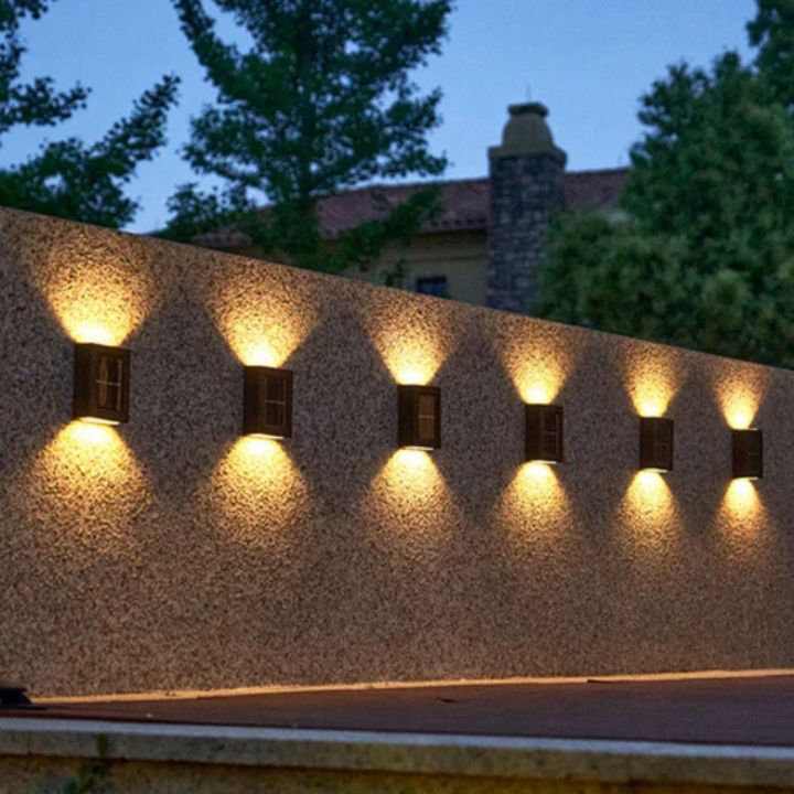 Solar Up Down Wall Lights, 2 Pack, IP65 Dusk to Dawn