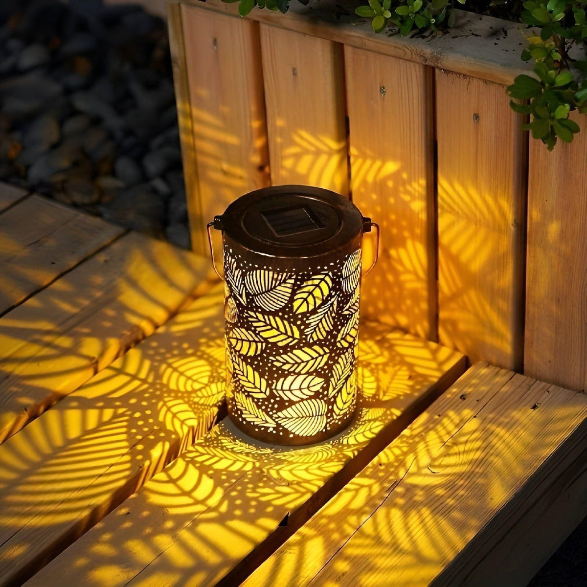 Solar Garden Lantern with Cut-Out Pattern, Dusk to Dawn