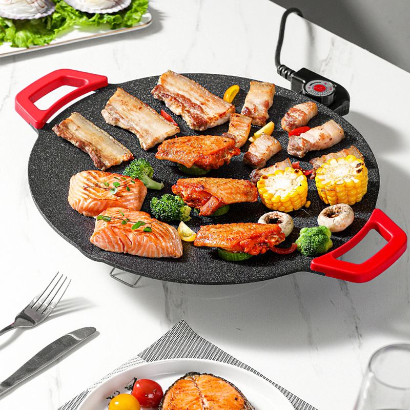 Smokeless Electric Grill Plate, 28 cm, 5 Heat Settings