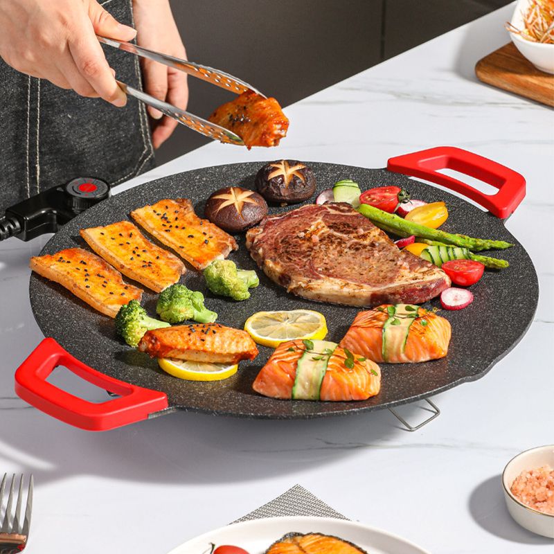 Smokeless Electric Grill Plate, 28 cm, 5 Heat Settings