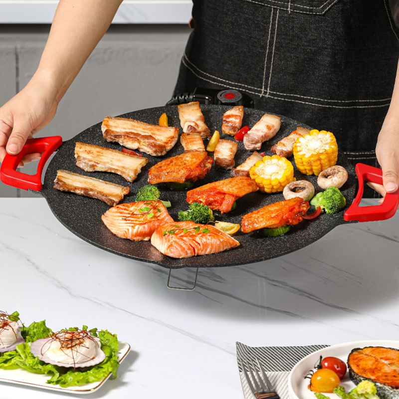 Smokeless Electric Grill Plate, 28 cm, 5 Heat Settings