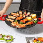 Smokeless Electric Grill Plate, 28 cm, 5 Heat Settings