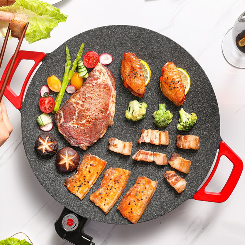 Smokeless Electric Grill Plate, 28 cm, 5 Heat Settings