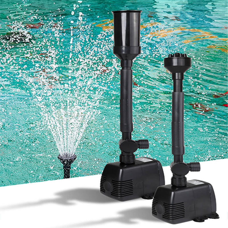 Pond Fountain Pump, Adjustable Flow, Three Spray Nozzles, 8W