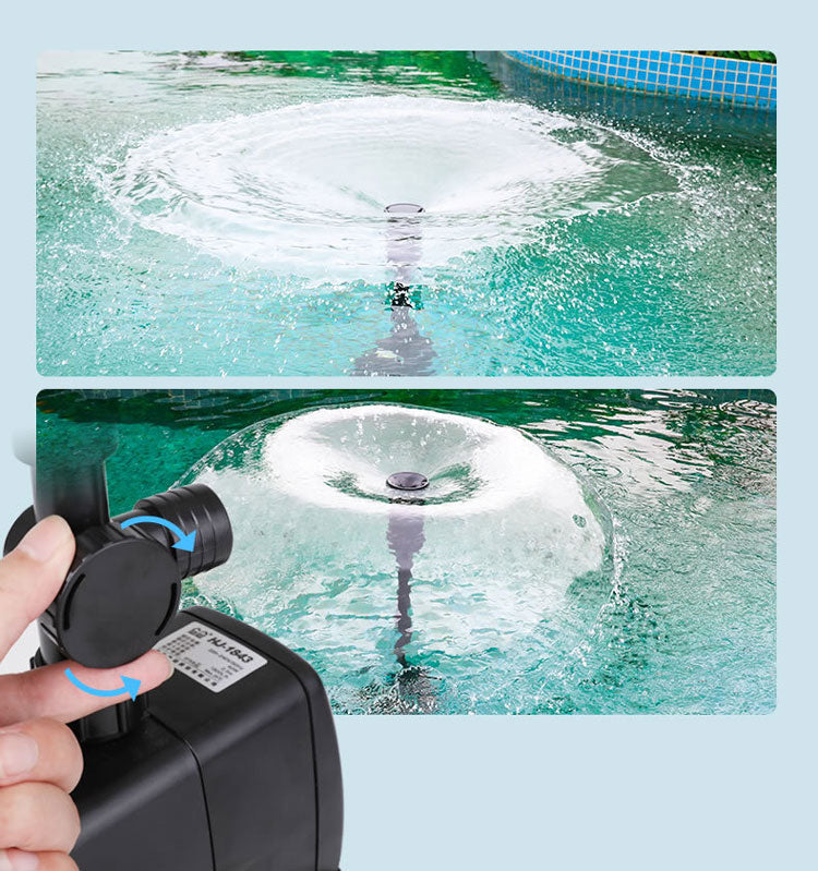 Pond Fountain Pump, Adjustable Flow, Three Spray Nozzles, 8W