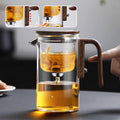Borosilicate Glass Teapot with Wooden Handle and Infuser