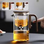 Borosilicate Glass Teapot with Wooden Handle and Infuser