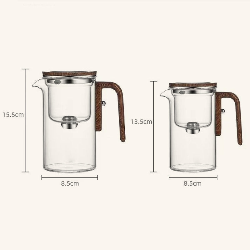Borosilicate Glass Teapot with Wooden Handle and Infuser