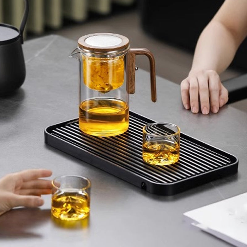 Borosilicate Glass Teapot with Wooden Handle and Infuser
