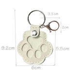 Leather-Look Paw Print Keyring with Stainless Steel Ring