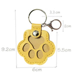 Leather-Look Paw Print Keyring with Stainless Steel Ring