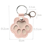 Leather-Look Paw Print Keyring with Stainless Steel Ring