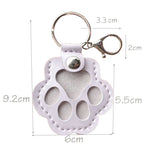 Leather-Look Paw Print Keyring with Stainless Steel Ring