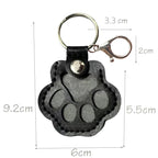 Leather-Look Paw Print Keyring with Stainless Steel Ring