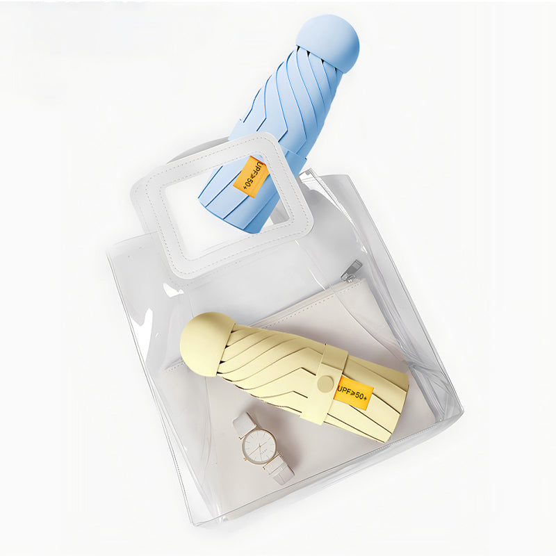 Compact Capsule Umbrella with UPF50+ UV Coating, Pocket Size