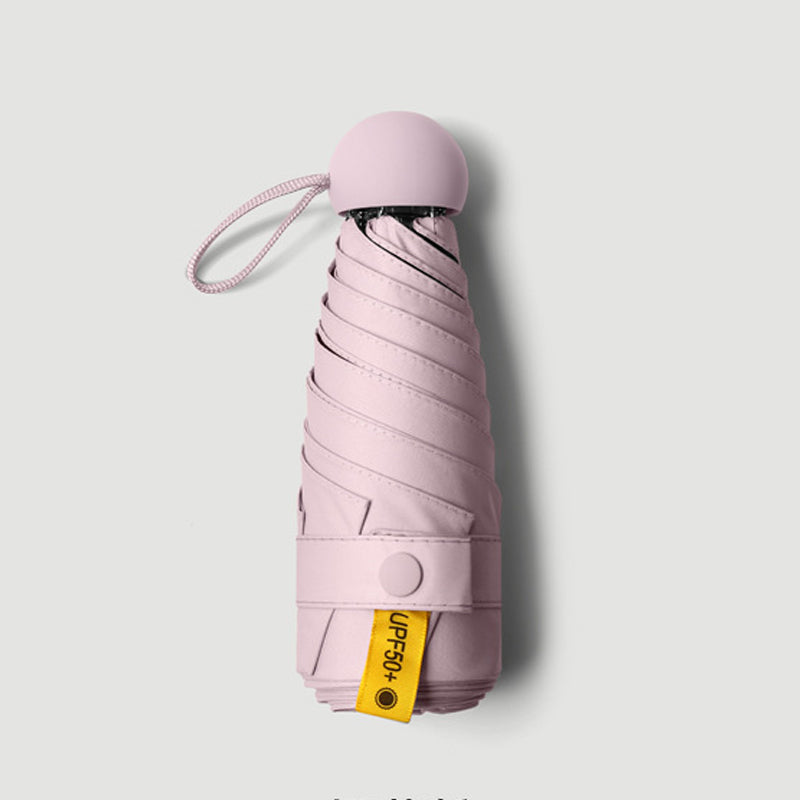 Compact Capsule Umbrella with UPF50+ UV Coating, Pocket Size