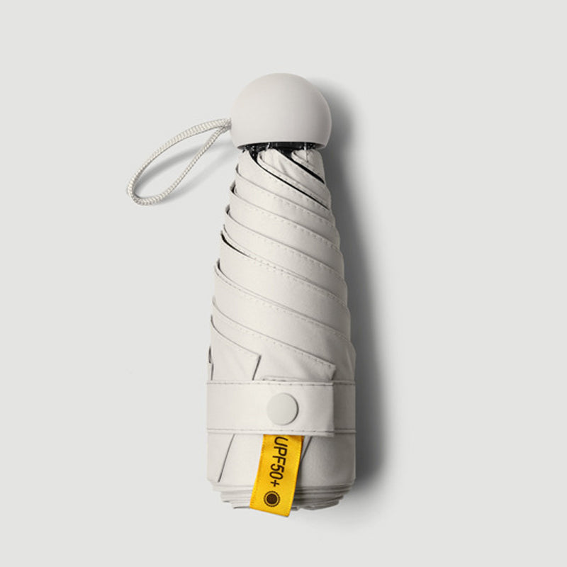 Compact Capsule Umbrella with UPF50+ UV Coating, Pocket Size