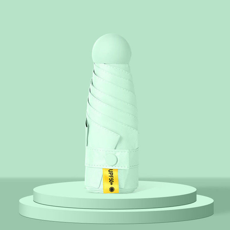 Compact Capsule Umbrella with UPF50+ UV Coating, Pocket Size