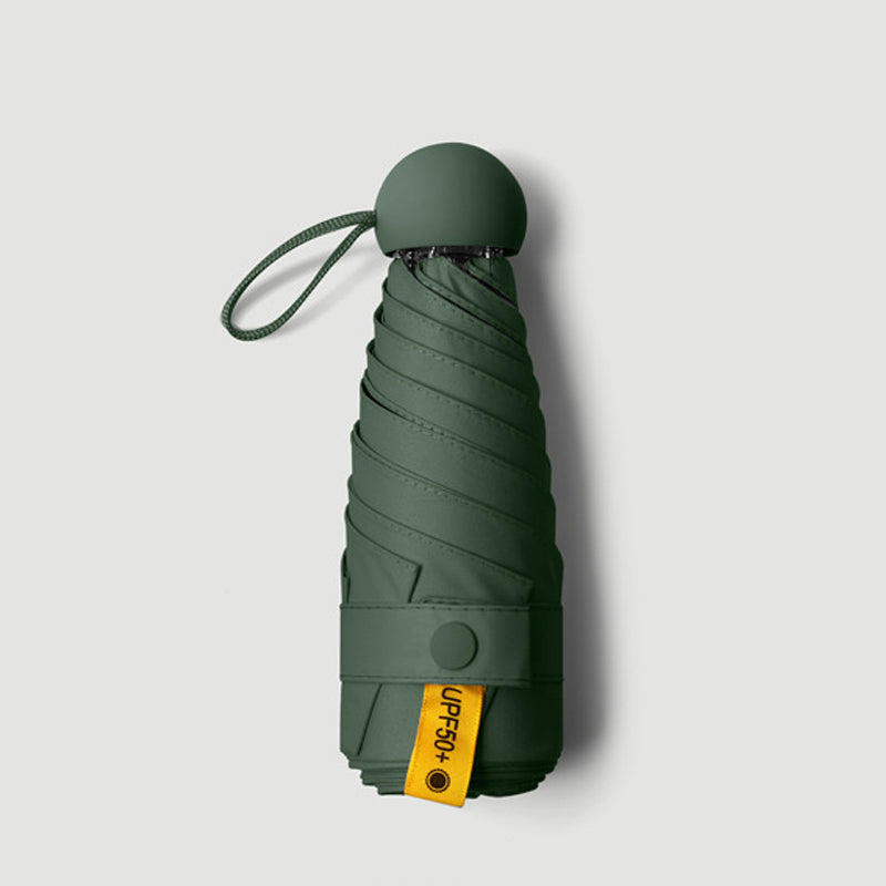 Compact Capsule Umbrella with UPF50+ UV Coating, Pocket Size
