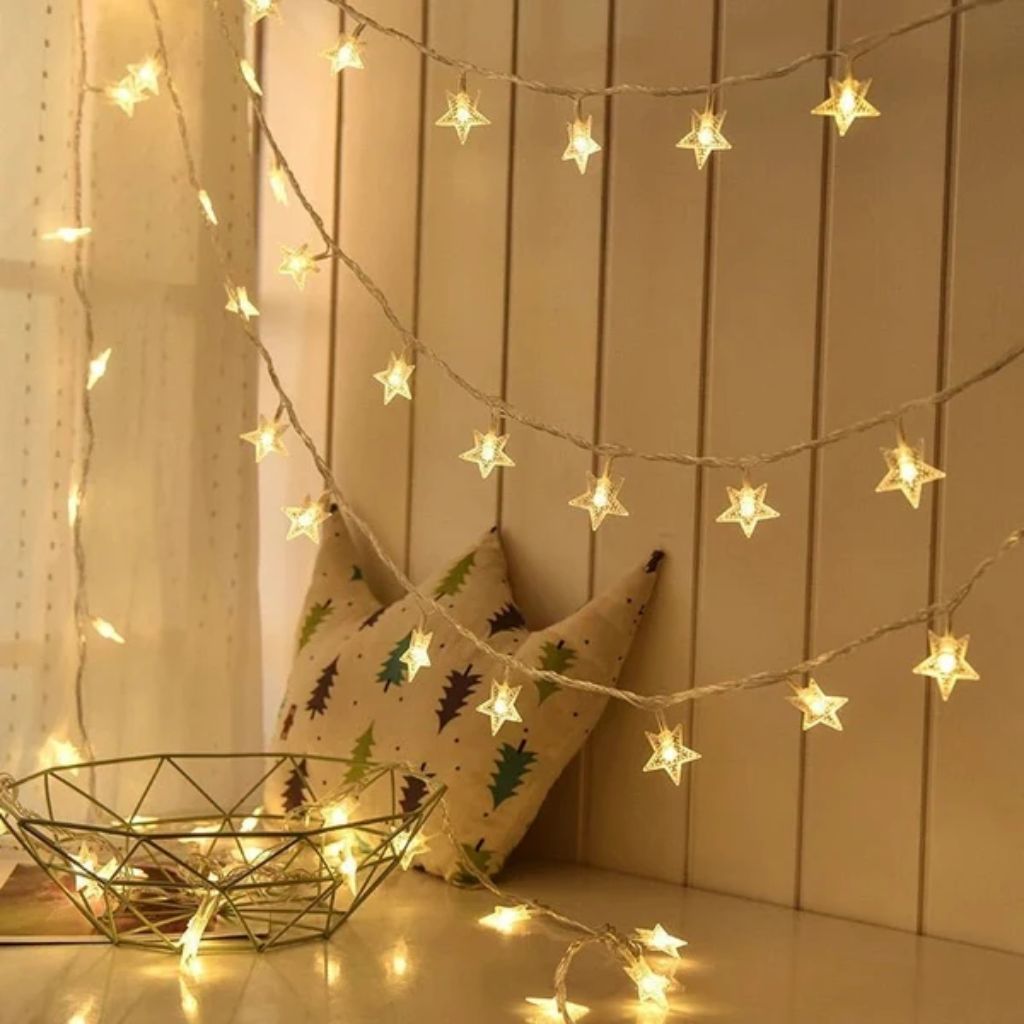 Battery Fairy Lights, Warm White LED Star String