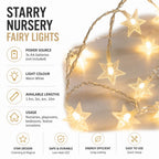 Battery Fairy Lights, Warm White LED Star String