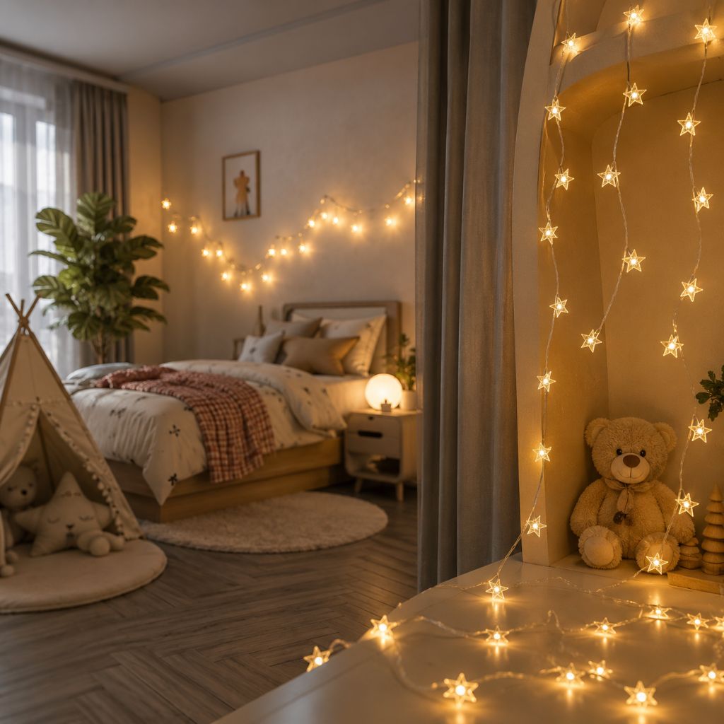 Battery Fairy Lights, Warm White LED Star String