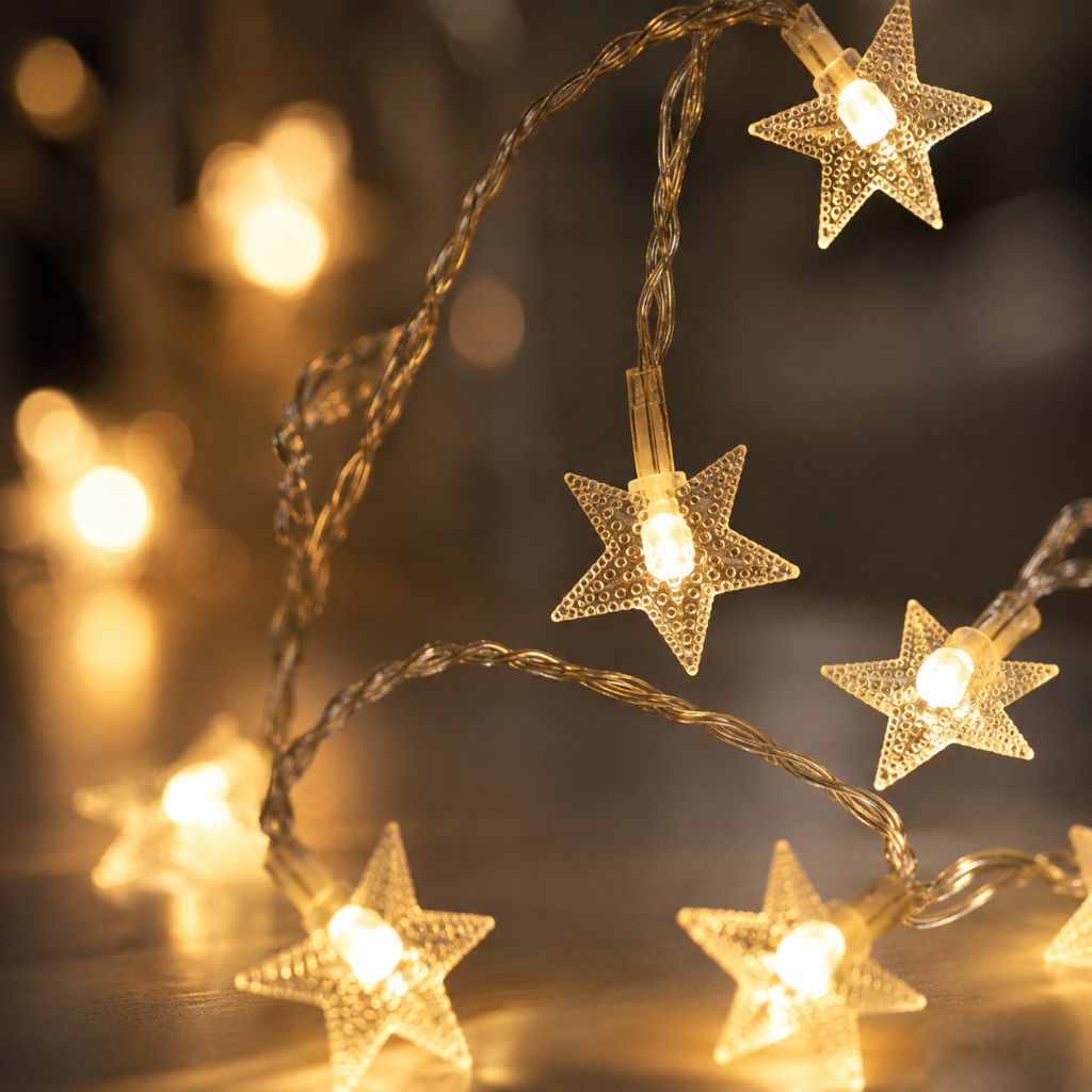 Battery Fairy Lights, Warm White LED Star String