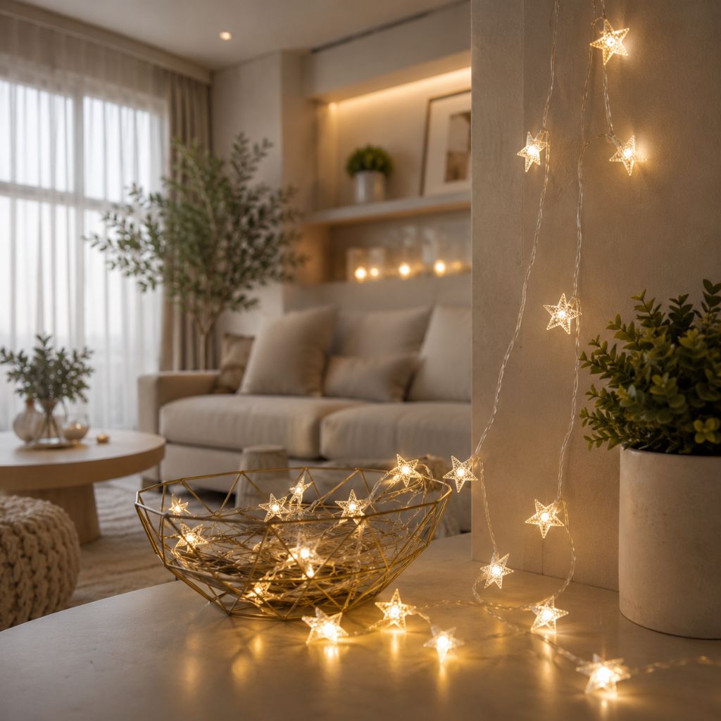 Battery Fairy Lights, Warm White LED Star String