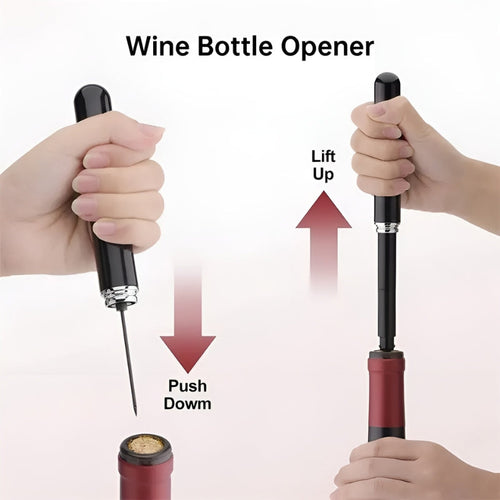 Air Pressure Wine Opener in Stainless Steel and Acrylic