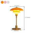 Tiered Amber Glass Table Lamp with Gold-Effect Metal Base