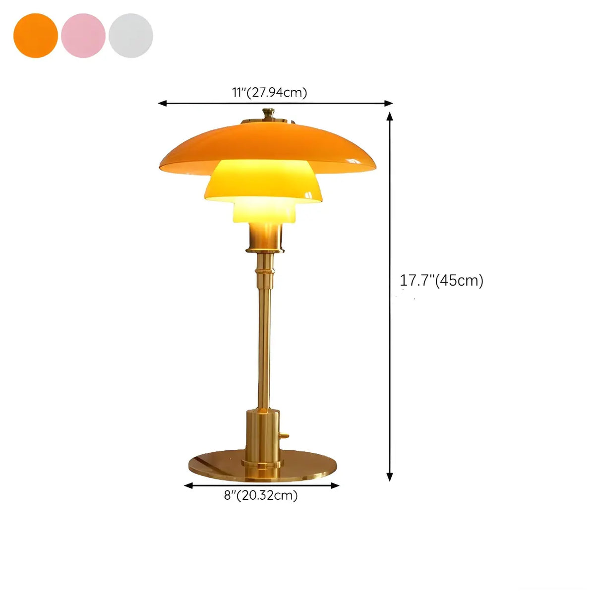 Tiered Amber Glass Table Lamp with Gold-Effect Metal Base