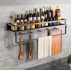 Metal Kitchen Wall Rack with Towel Rail, 30 to 50 cm