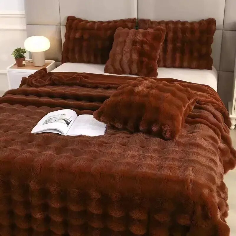 Soft Plush Fleece Blanket, Anti-Pilling, Three Sizes