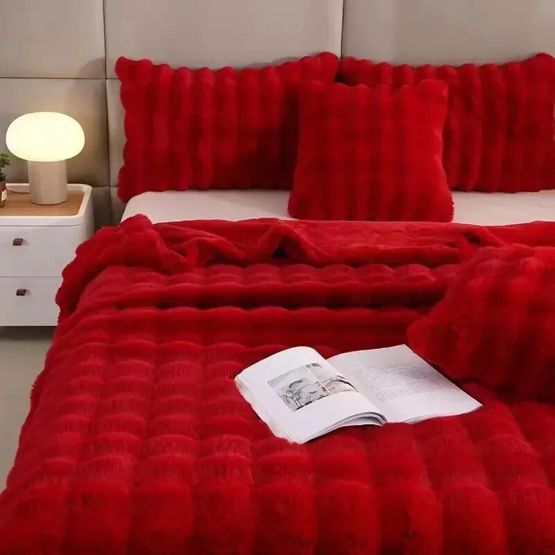 Soft Plush Fleece Blanket, Anti-Pilling, Three Sizes