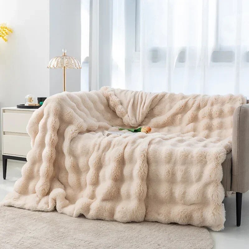 Soft Plush Fleece Blanket, Anti-Pilling, Three Sizes