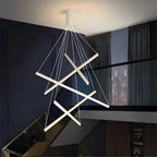 XXL LED Staircase Pendant Light, Aluminium and Acrylic, 300cm