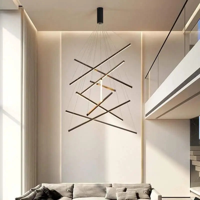 XXL LED Staircase Pendant Light, Aluminium and Acrylic, 300cm
