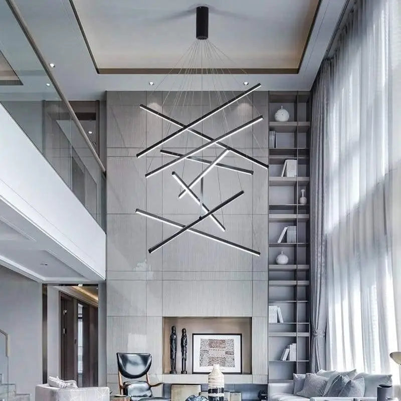 XXL LED Staircase Pendant Light, Aluminium and Acrylic, 300cm