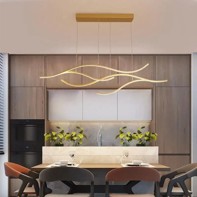 Wave Design LED Pendant Light in Aluminium and Acrylic, 3000K