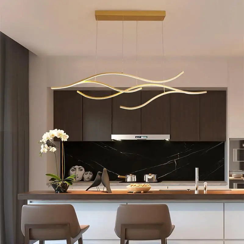 Wave Design LED Pendant Light in Aluminium and Acrylic, 3000K