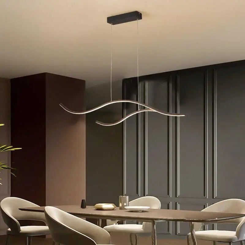 Wave Design LED Pendant Light in Aluminium and Acrylic, 3000K