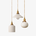Retro Pendant Light with White Ceramic Shade, 4W LED