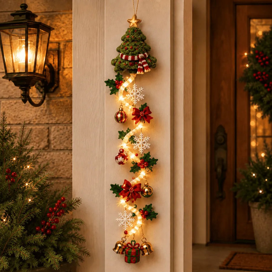 Light-Up Christmas Door Decoration, Six Motifs